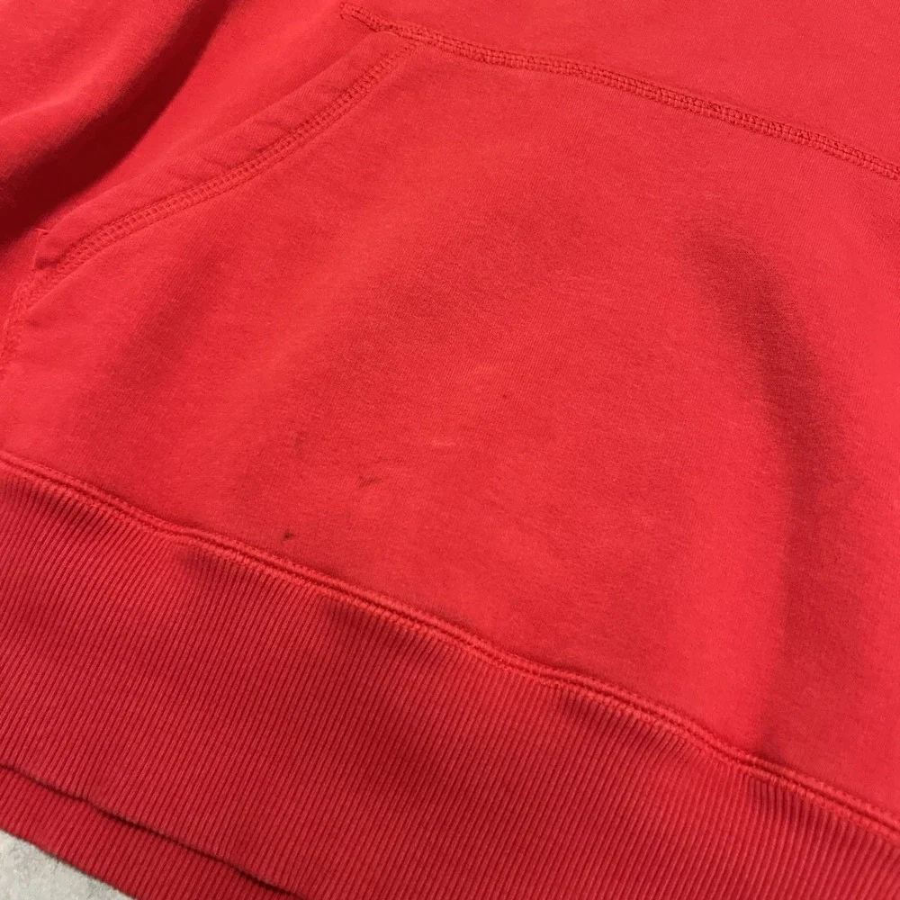 Y2K Vintage Nike Red Pullover Hooded Sweatshirt Mens L Embroidered Chest Logo